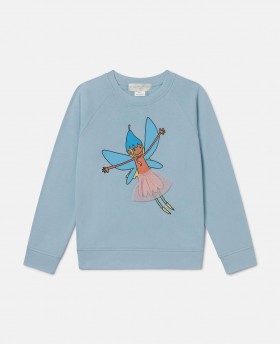  Bluza Stella Mccartney Fairy Graphic Crewneck w kolorze niebieskim | Koszulki i topy dziecięce