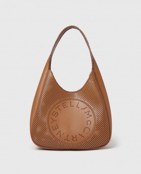  Torba typu hobo z logo Stella Mccartney w kolorze brandy | Damskie torby na ramię