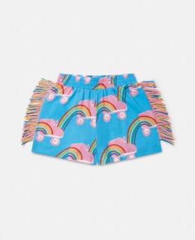  Spodenki Stella Mccartney Rollerskate Rainbow Print Fringe Blue | Spodnie i szorty dziecięce
