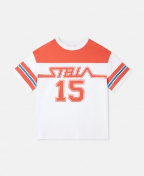 Koszulka z nadrukiem Stella Mccartney Varsity Logo w kolorze czerwonym/białym | Koszulki i bluzy dziecięce