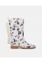 Ghete western cu franjuri și model de vacă, Stella McCartney, ivory | Încălțăminte și accesorii pentru copii