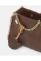  Geantă tote mică Stella McCartney Falabella cu relief pe solzi, maro ciocolatiu | Femei Stella Icons