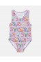  Costum de baie Stella McCartney cu imprimeu și litere, violet | Costume de baie pentru copii