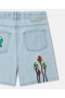  Pantaloni scurți din denim Stella McCartney Woodland Friends albaștri | Pantaloni și pantaloni scurți pentru copii