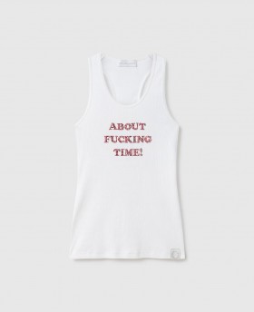 Maiou Stella McCartney About Fucking Time! Alb Pur | Hanorace și Tricouri pentru Femei