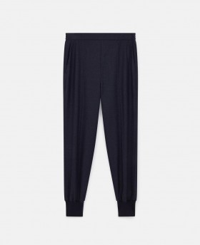 Pantaloni de trening elastici din lână Stella McCartney Bleumarin închis | Pantaloni și pantaloni scurți pentru femei
