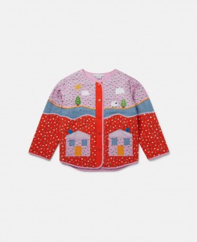Geacă Stella McCartney cu aplicații Farmyard Patchwork, multicoloră | Îmbrăcăminte pentru copii