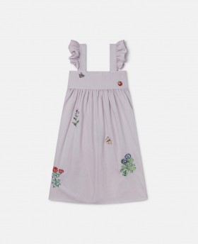 Rochie Stella McCartney fără mâneci, brodată cu flori, violet | Rochii și salopete pentru copii