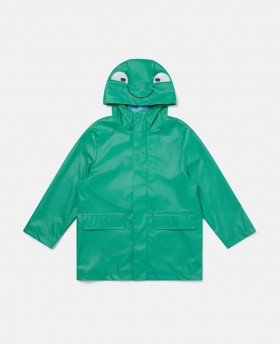  Pelerină de ploaie Stella McCartney cu glugă și grafică Frog Graphic, verde | Îmbrăcăminte de exterior pentru copii