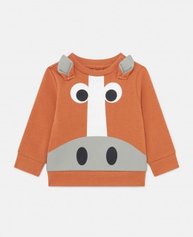  Bluză Stella McCartney cu imprimeu de cai, maro, pentru copii, băieți