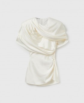 Stella McCartney Top înfășurat în straturi crem | Cămăși și topuri pentru femei