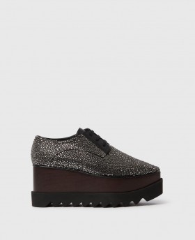  Pantofi cu platformă Stella McCartney Elyse Crystal, ediție limitată, negri cu toc | Pantofi cu platformă pentru femei