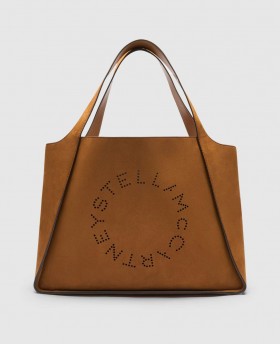 Stella McCartney Geantă tote mare cu logo Brandy | Genți tote pentru femei