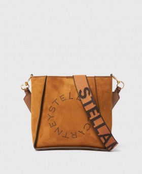  Stella McCartney Geantă crossbody pătrată cu logo Brandy | Geantă de damă asortată