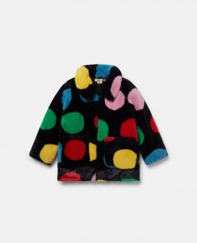  Stella McCartney Palton pufos cu buline, multicolor | Îmbrăcăminte pentru copii