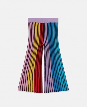  Pantaloni evazați cu dungi curcubeu Stella McCartney, multicolori | Pantaloni și pantaloni scurți pentru copii