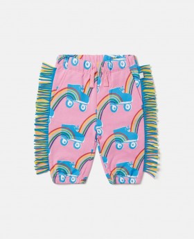  Pantaloni de trening cu franjuri și imprimeu curcubeu cu role Stella McCartney, roz | Pantaloni și pantaloni scurți pentru copii