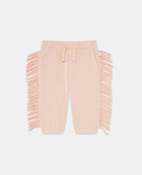 Pantaloni jogger cu franjuri Stella McCartney, roz piersică | Pantaloni și pantaloni scurți pentru copii