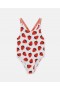  Detské plavky s potlačou jahôd Stella McCartney - krémovo-červené