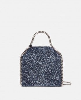  Stella McCartney Falabella Mini Bouclé Tote Bag Speckled Blue | Dámske crossbody kabelky