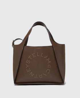  Kabelka cez telo Stella McCartney s logom na vrchnej strane, čokoládovo hnedá | Dámske Stella Icons