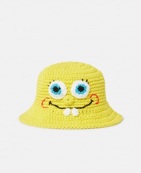  Stella McCartney Spongebob Graphic Crochet Bucket Hat Yellow | Detská obuv a doplnky