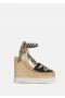  Stella McCartney Gaia platformske espadrile s petom, crne | Ženske espadrile