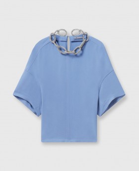 Stella McCartney majica kratkih rukava s kristalnim lancem Iris | Ženske košulje i majice