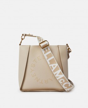  Stella McCartney Logo Square Crossbody Torba Krem | Ženske Crossbody Torbe
