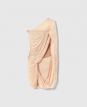  Stella McCartney Ruched Notted Panel Mini Haljina Nude | Ženske Haljine