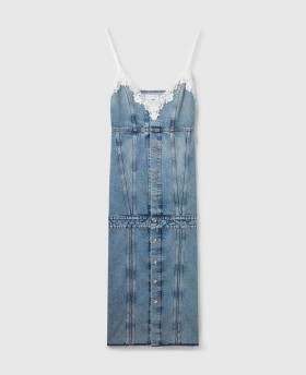  Stella McCartney Vintage Wash maxi haljina s V-izrezom, plava | Traper za žene