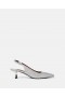  Stella Mccartney Kristallutsmyckade Kitten Heel Slingbacks Renvit | Damklackade Skor