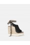  Stella Mccartney Gaia Alter Mat Peeptoe Wedge Espadriller Svarta | Dam Espadriller