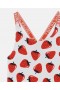 Stella McCartney Jordgubbsmönstrad Baddräkt Kräm/röd | Barnbadkläder