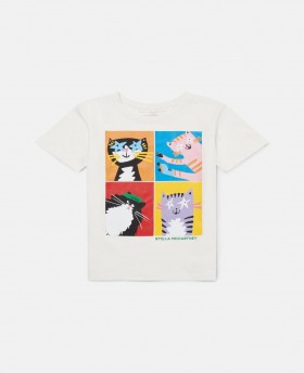  Stella McCartney Cats Graphic T-shirt Krämgrön | Barn T-shirts Och Toppar