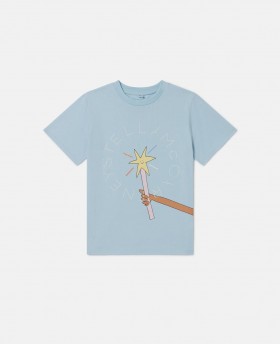  Stella McCartney Fairy Graphic Crewneck T-shirt Blå | Barn T-shirts Och Toppar