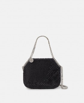  Stella McCartney Falabella Crystal Mesh Mini Tote Bag Svart | Dam Den ikoniska Falabella