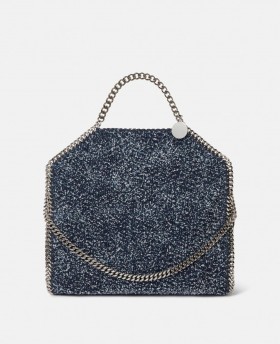  Stella Mccartney Falabella Vikbar Bouclé Tote Bag Speckled Blue | Dam Toteväskor