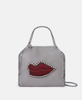  Stella McCartney Falabella Lips Mini Tote Bag Grå | Dam Den ikoniska Falabella