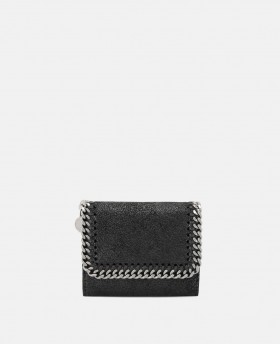  Stella McCartney Falabella Liten Plånbok med Flap Svart | Damplånböcker