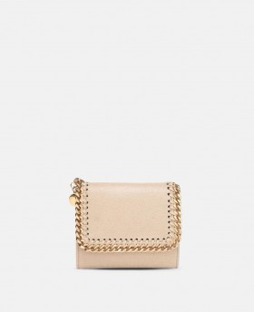  Stella McCartney Falabella Plånbok med Liten Flap, Clotted Cream | Damplånböcker