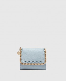  Stella McCartney Falabella Liten Plånbok med Flik Duck Egg | Damplånböcker