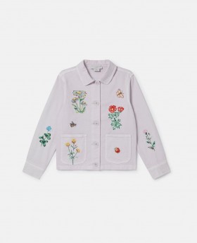  Stella McCartney Blommig Broderad Kragejacka Vit | Barn Ytterkläder