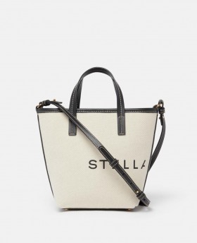  Stella McCartney Logo Canvas Axelväska Ecru Cream | Axelväskor Dam