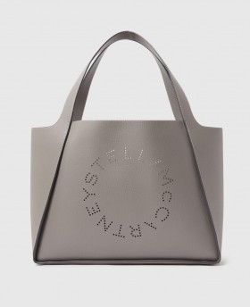  Stella McCartney Logo Stor Tote Bag Rökgrå | Dam Toteväskor