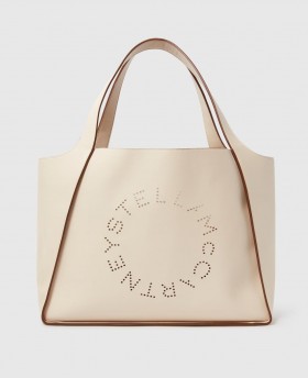  Stella McCartney Logo Tote Bag Vit | Dam Stella Icons