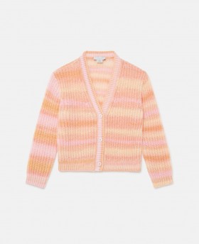 Stella McCartney Rainbow Randig Stickad Kofta Persika Rosa | Barntröjor & Koftor