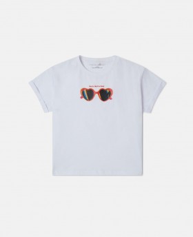  Stella McCartney Solglasögon Graphic T-shirt Vit | Barn T-shirts Och Toppar