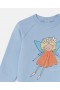  Stella Mccartney Peri Desenli Yuvarlak Yaka Sweatshirt Mavi | Çocuk Bebek Kız