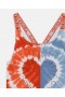  Stella Mccartney Kalp Desenli Baskılı Kırmızı/Mavi Mayo | Çocuk Mayo